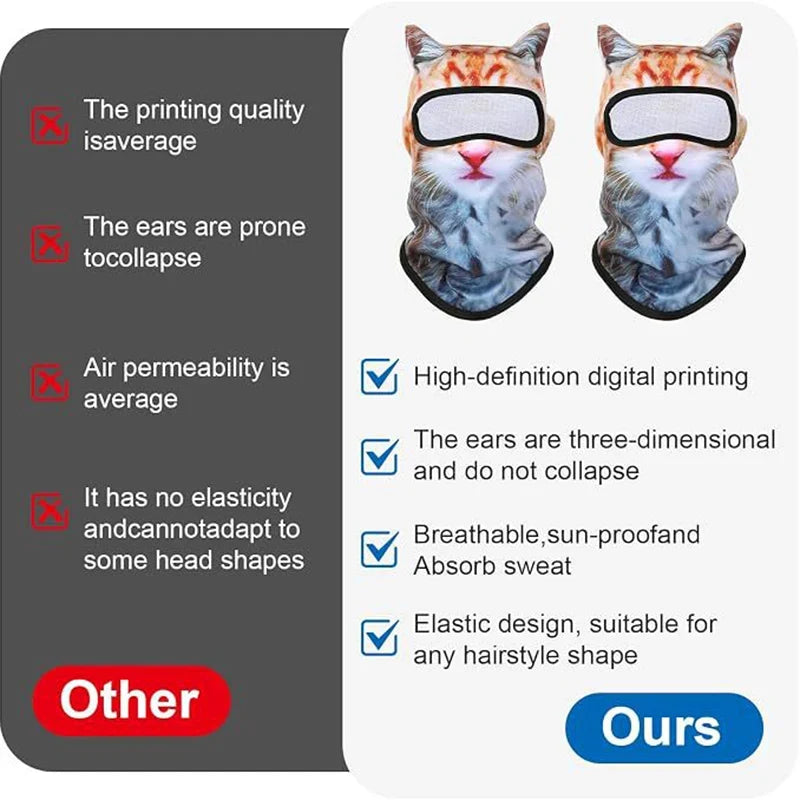 3D Cat Balaclava Ski Mask