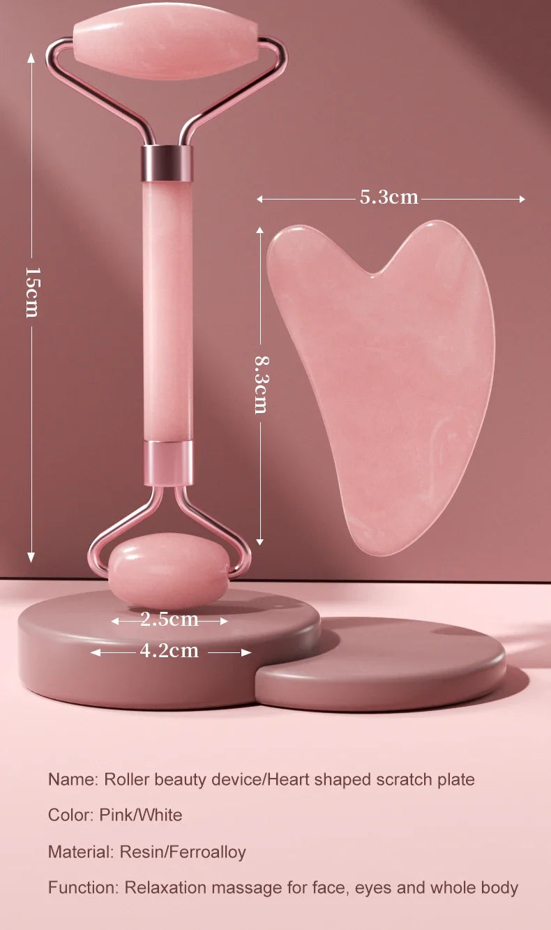 Premium Facial Roller & Gua Sha Beauty Set – Lift, Sculpt & Glow
