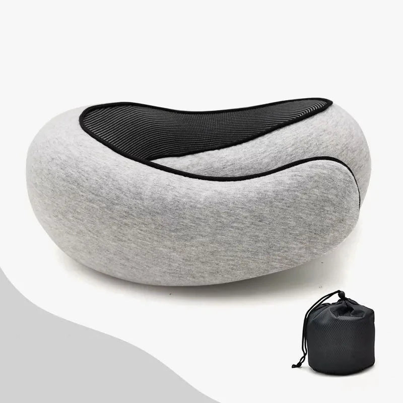 Emesa Home Travel Neck Pillow Memory Foam U-shaped Pillow Snail Style Travel Neck Support Portable Adjustable Soft Noon Break Sleep Pillows
