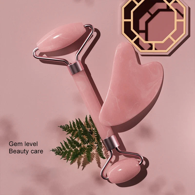 Premium Facial Roller & Gua Sha Beauty Set – Lift, Sculpt & Glow