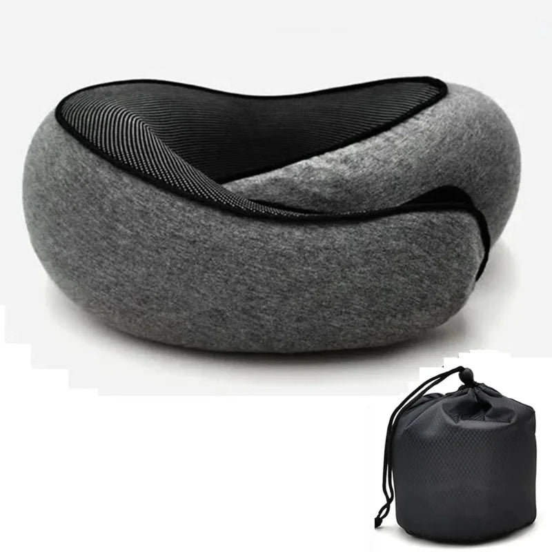 Emesa Home Travel Neck Pillow Memory Foam U-shaped Pillow Snail Style Travel Neck Support Portable Adjustable Soft Noon Break Sleep Pillows