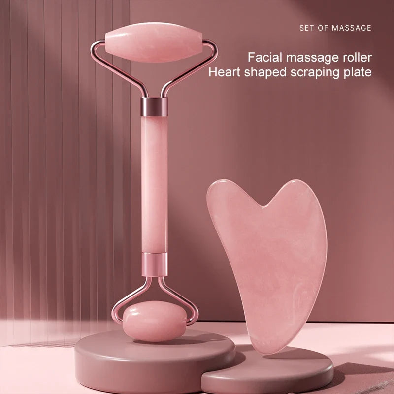 Premium Facial Roller & Gua Sha Beauty Set – Lift, Sculpt & Glow