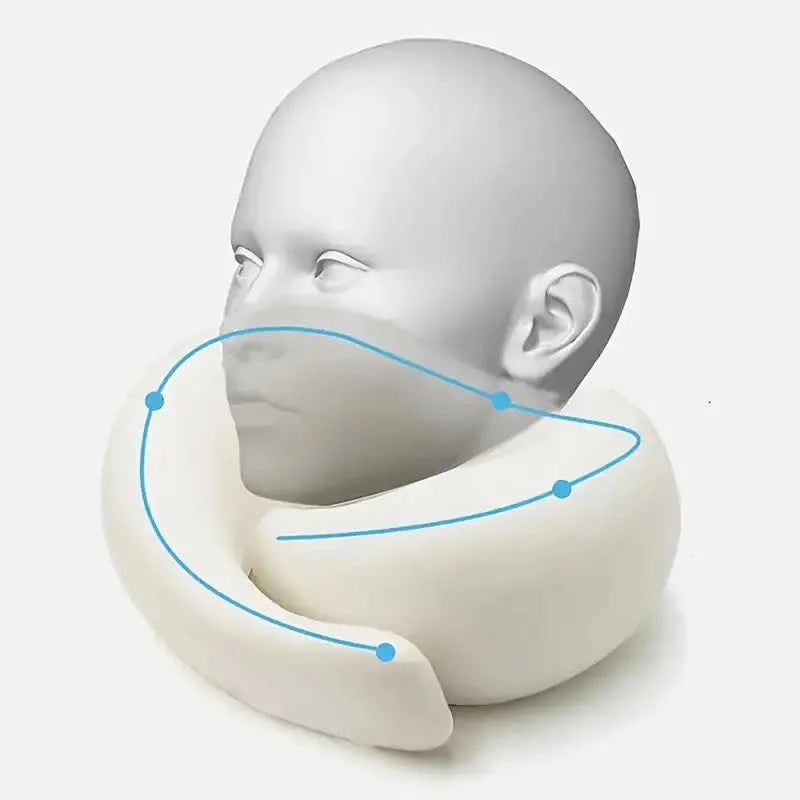 Emesa Home Travel Neck Pillow Memory Foam U-shaped Pillow Snail Style Travel Neck Support Portable Adjustable Soft Noon Break Sleep Pillows