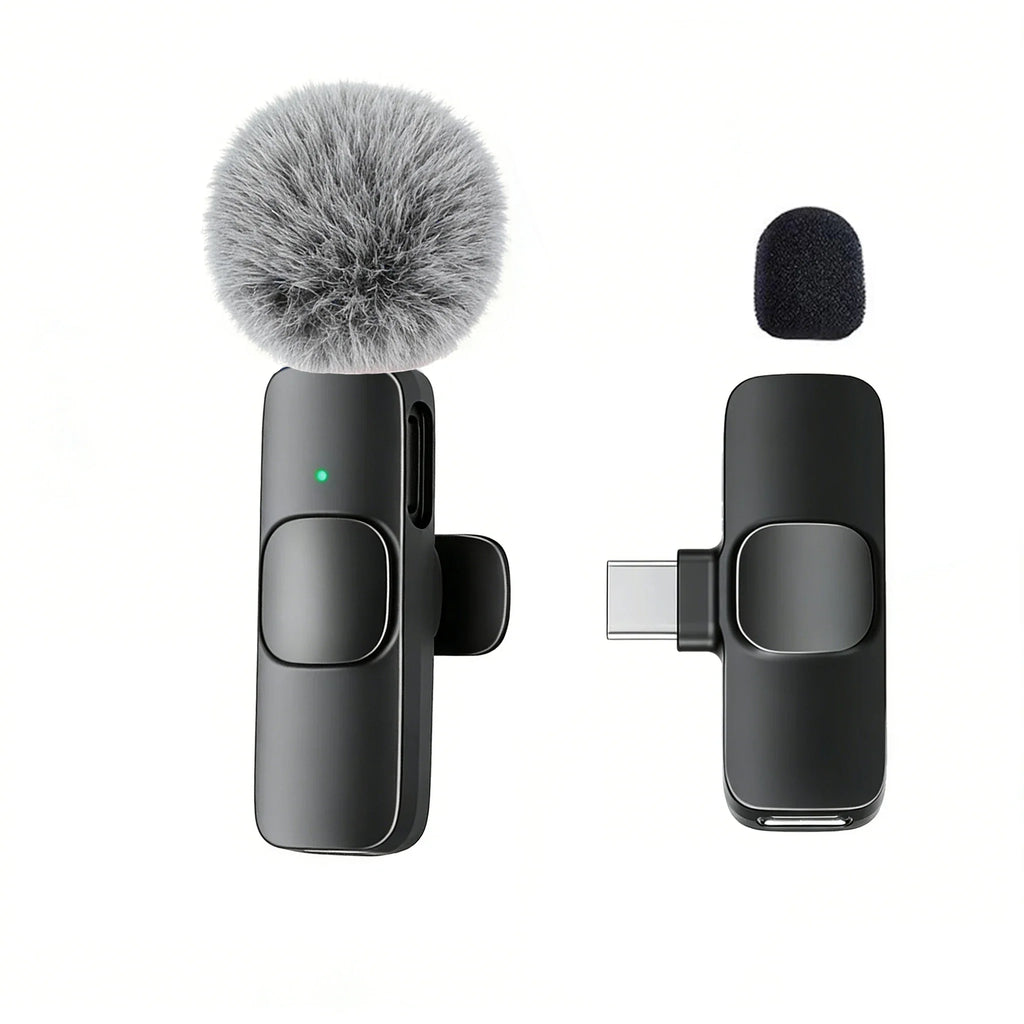 USB-C Wireless Lavalier Microphone – Portable Clip-On Travel Mic