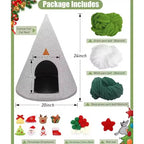 Christmas Tree Cat House & Bed – Winter Warm Enclosed Cat Nest, Cozy Security Hideaway for Cats & Kittens