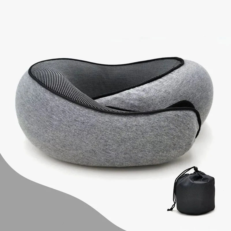Emesa Home Travel Neck Pillow Memory Foam U-shaped Pillow Snail Style Travel Neck Support Portable Adjustable Soft Noon Break Sleep Pillows