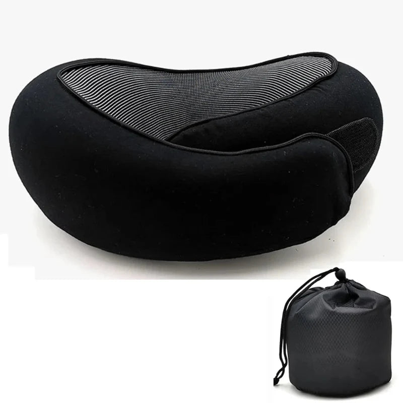 Emesa Home Travel Neck Pillow Memory Foam U-shaped Pillow Snail Style Travel Neck Support Portable Adjustable Soft Noon Break Sleep Pillows