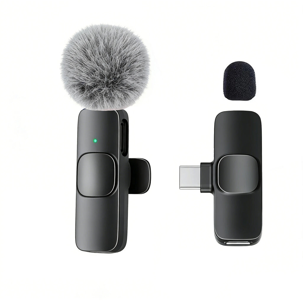 USB-C Wireless Lavalier Microphone – Portable Clip-On Travel Mic