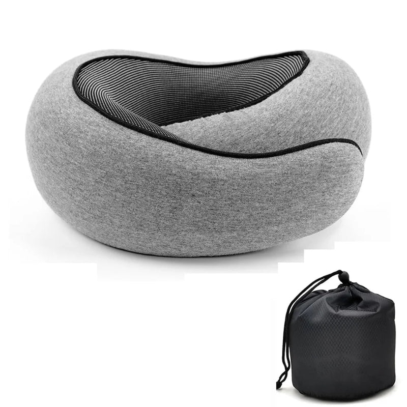 Emesa Home Travel Neck Pillow Memory Foam U-shaped Pillow Snail Style Travel Neck Support Portable Adjustable Soft Noon Break Sleep Pillows