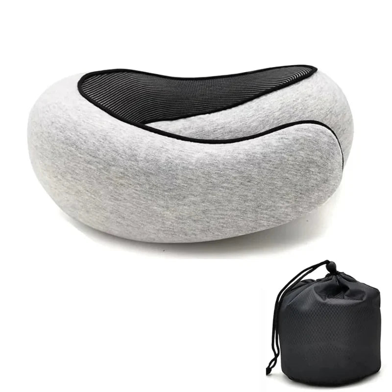 Emesa Home Travel Neck Pillow Memory Foam U-shaped Pillow Snail Style Travel Neck Support Portable Adjustable Soft Noon Break Sleep Pillows